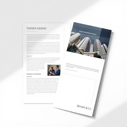 Brochure design for Jensen & Co., der viser et professionelt og informativt design.